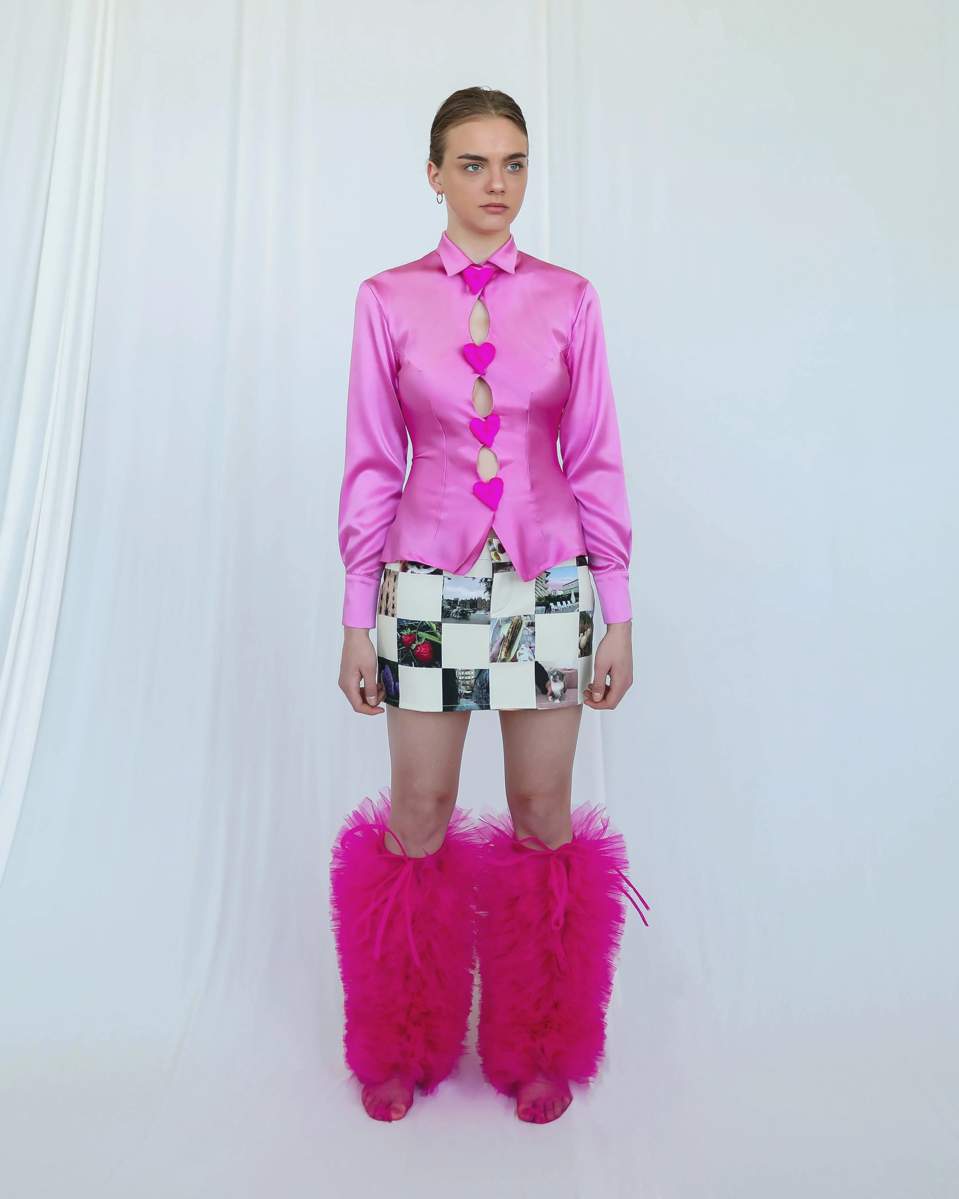 Hot Pink Silk Shirt