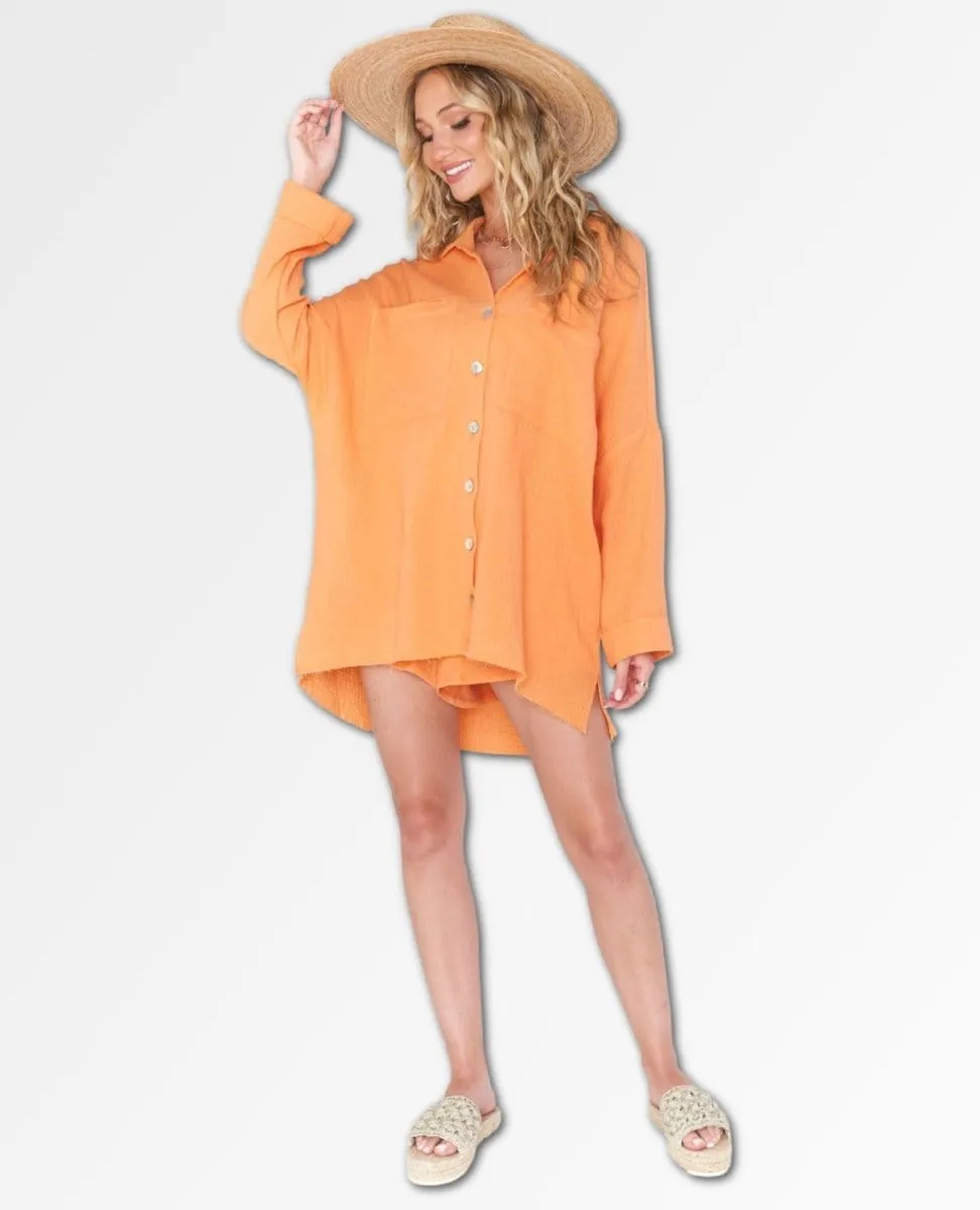 Johns Button Down Shirt Orange Bestseller