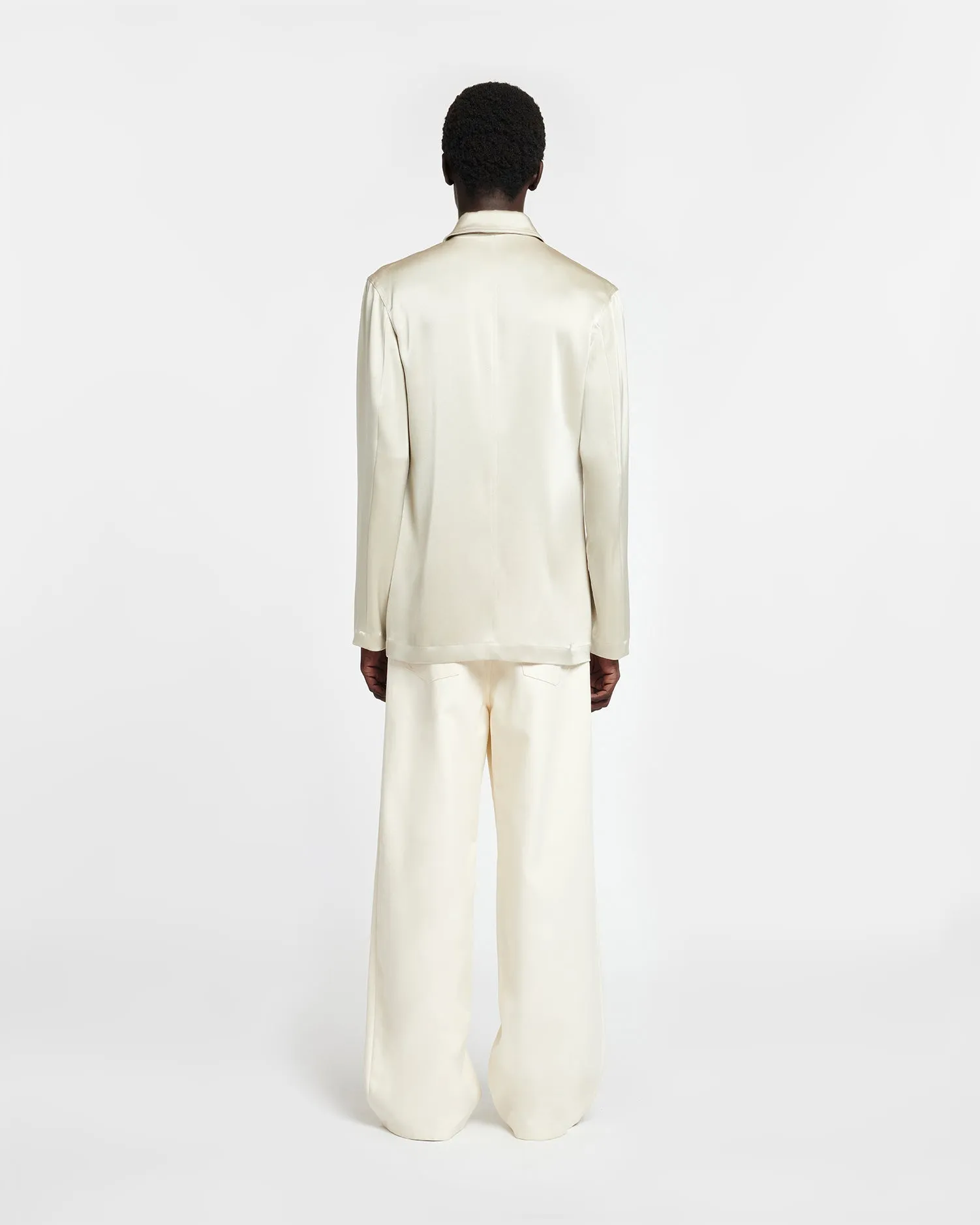 Jondar - Slip Satin Shirt - Porcelain