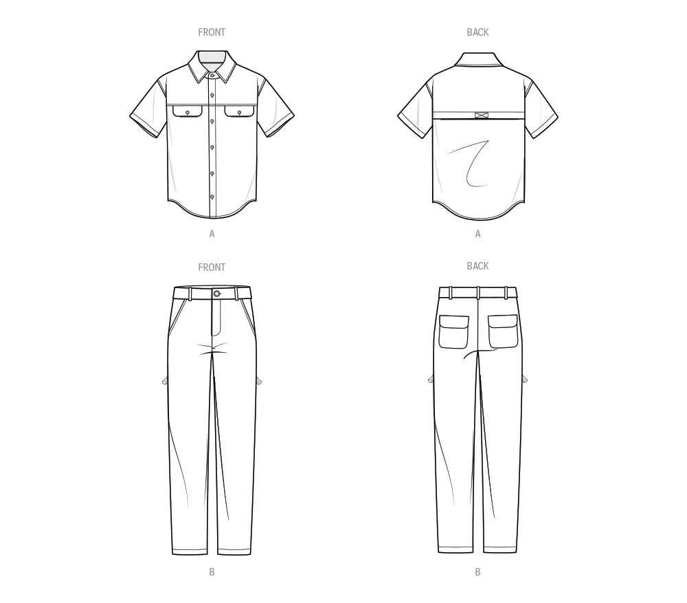 Know Me sewing pattern 2056 Men's Shirt and Pants by Donny Q