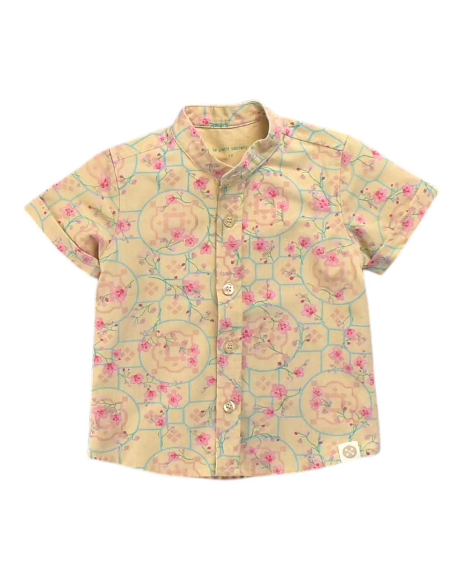 Le Petit Society Floral Short Sleeve Shirt 1Y