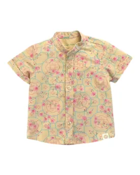 Le Petit Society Floral Short Sleeve Shirt 1Y