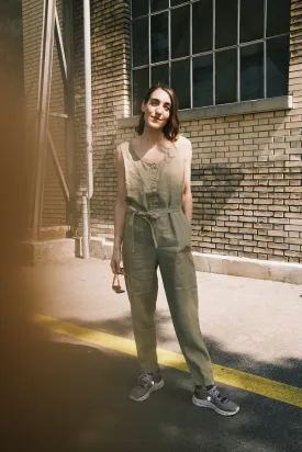 linen overall - willow