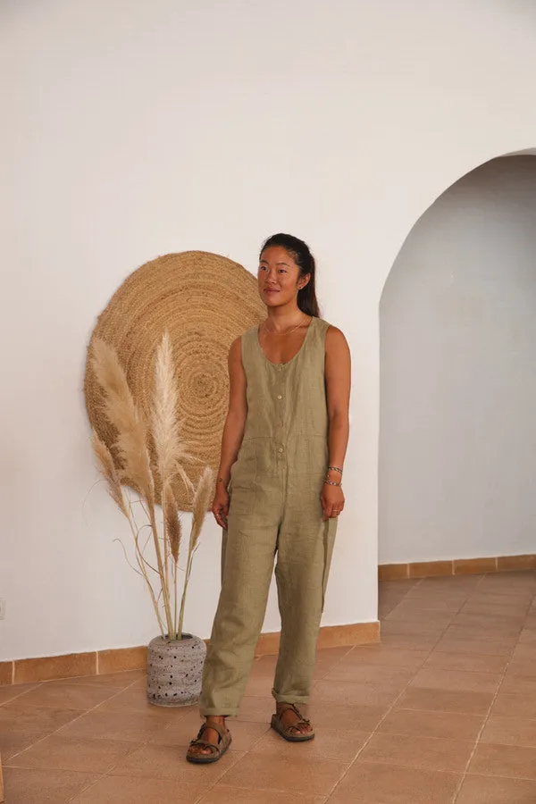 linen overall - willow