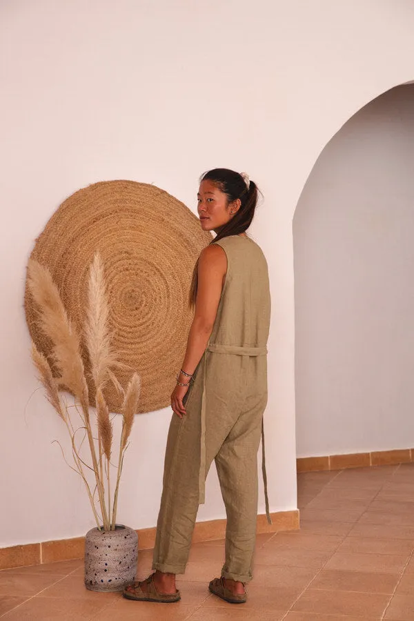 linen overall - willow