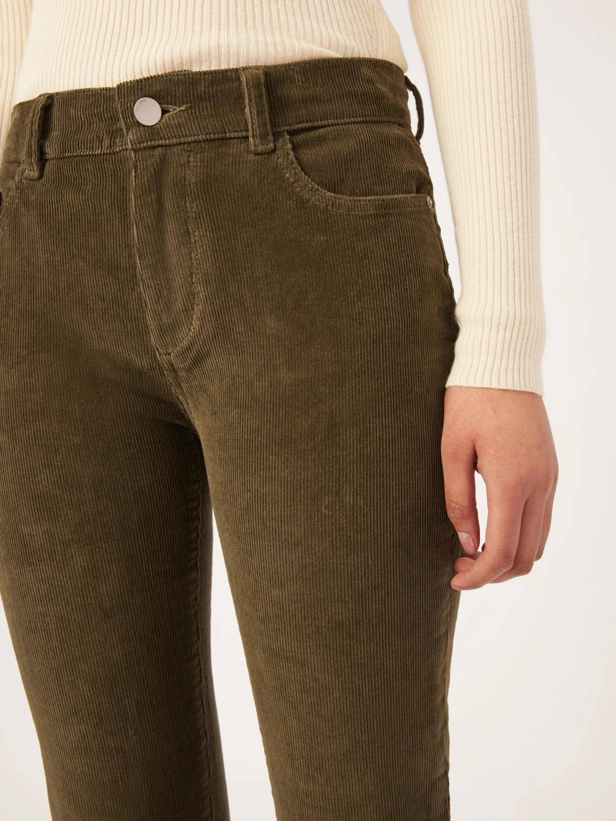 Mara Corduroy Straight Mid Rise Ankle - Dryad