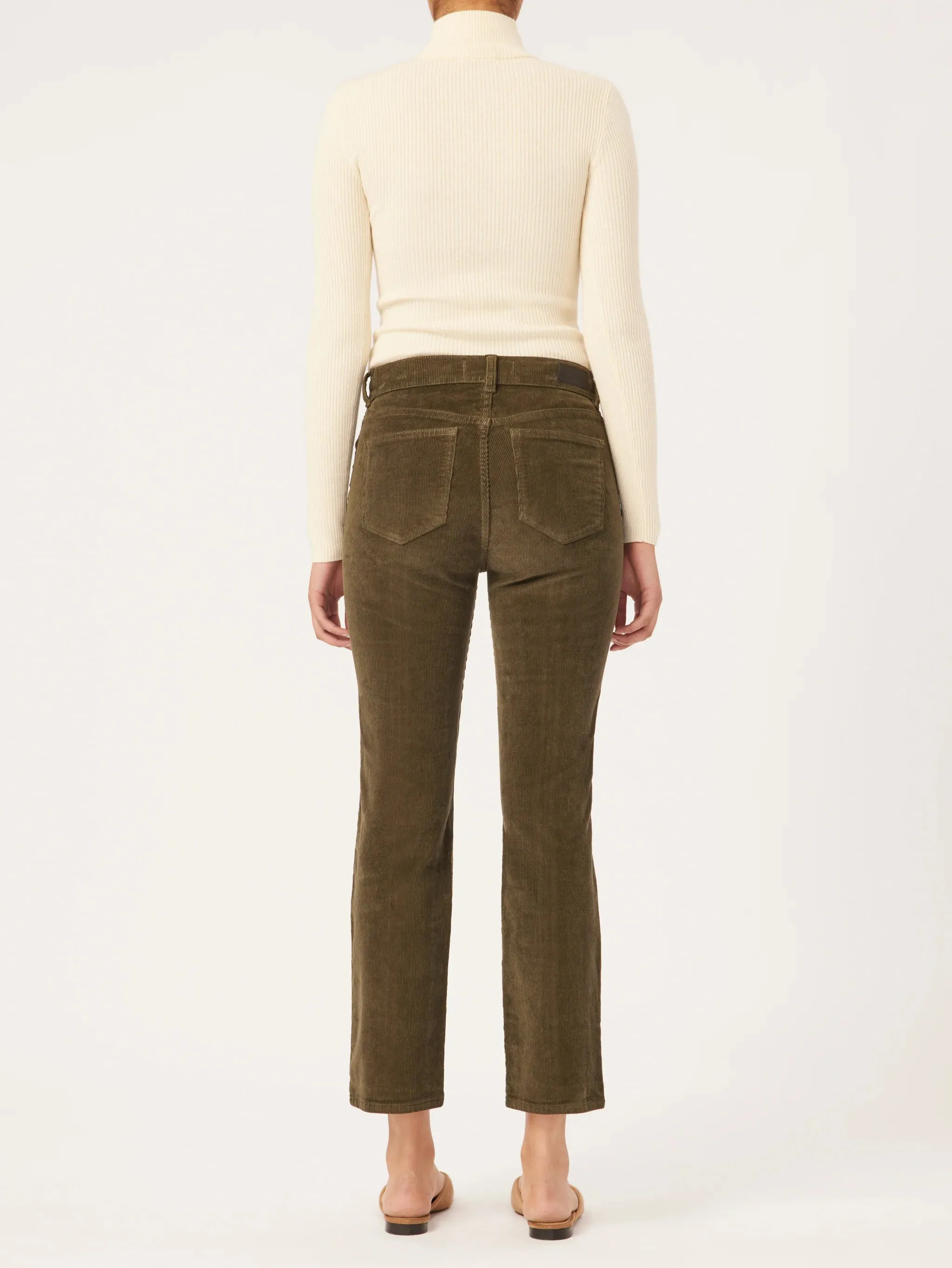 Mara Corduroy Straight Mid Rise Ankle - Dryad