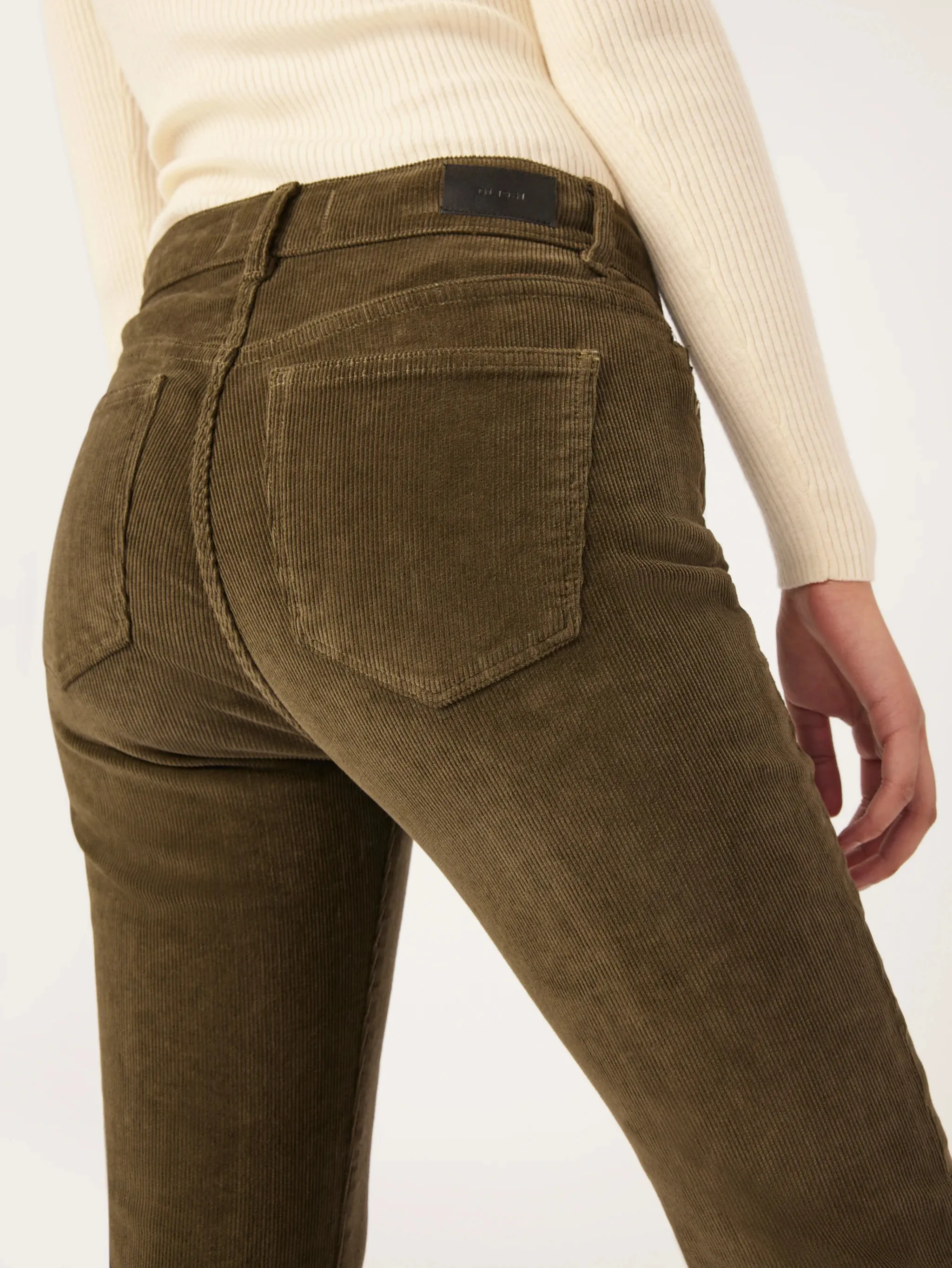 Mara Corduroy Straight Mid Rise Ankle - Dryad