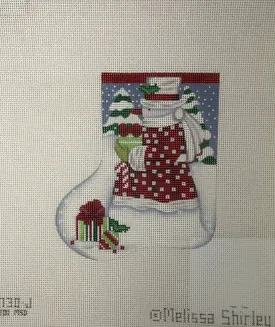 Melissa Shirley 730J Classic Snowman Mini Stocking