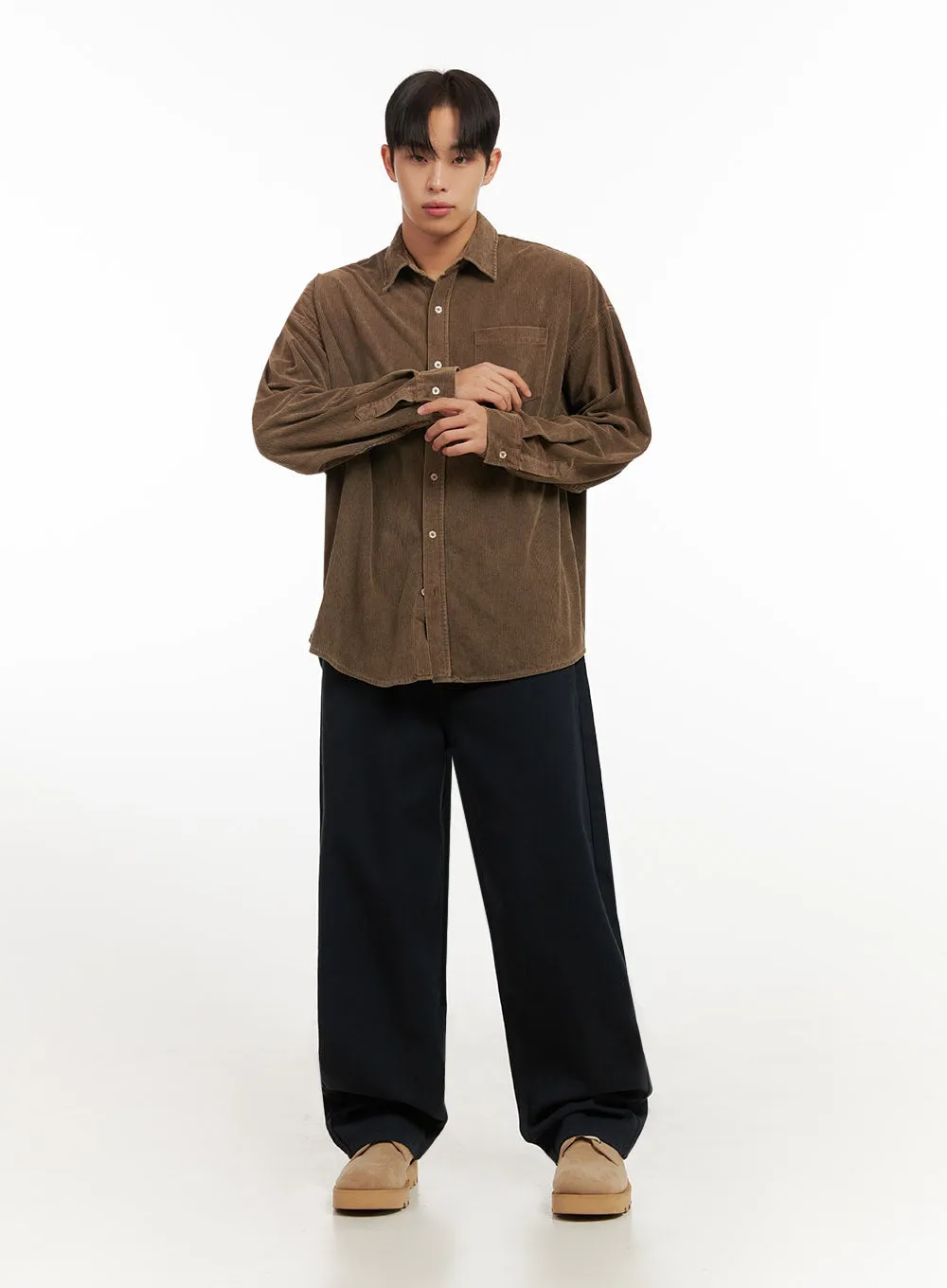 Men's Cozy Corduroy Collar Shirt ID413