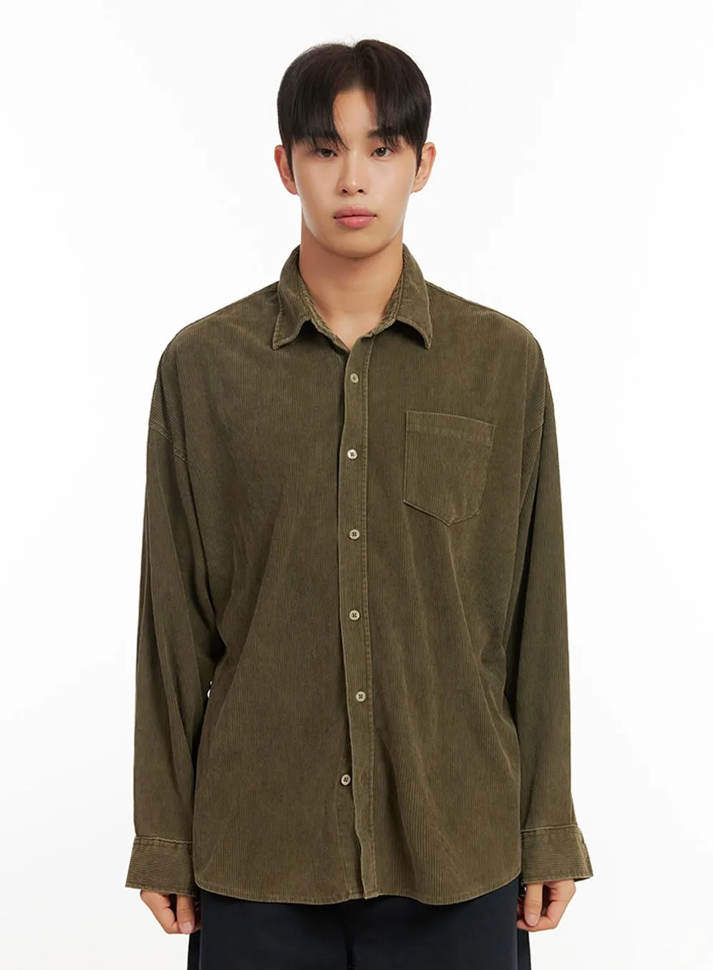 Men's Cozy Corduroy Collar Shirt ID413