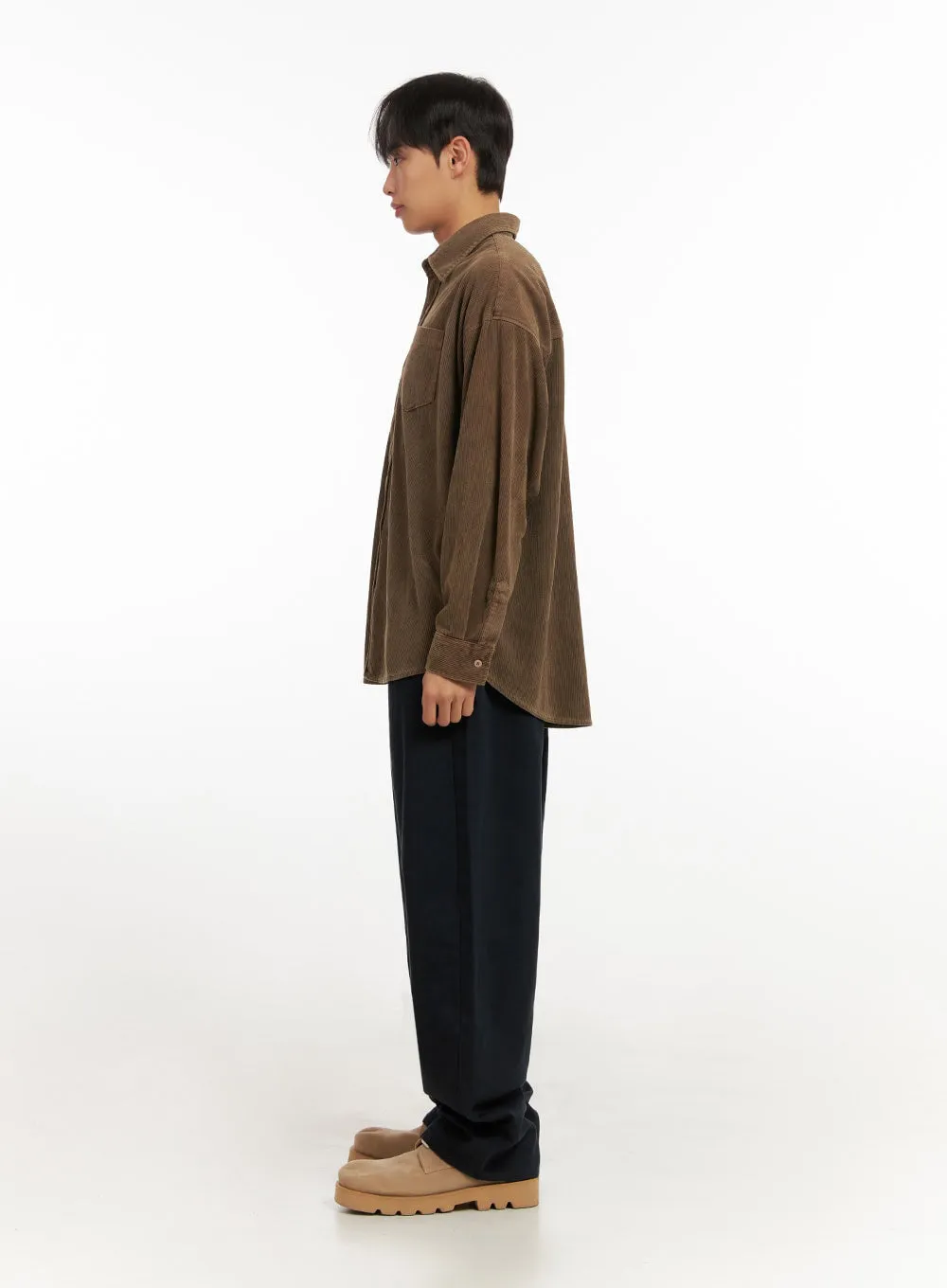 Men's Cozy Corduroy Collar Shirt ID413