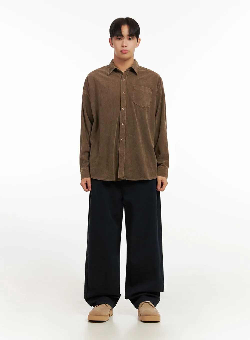 Men's Cozy Corduroy Collar Shirt ID413