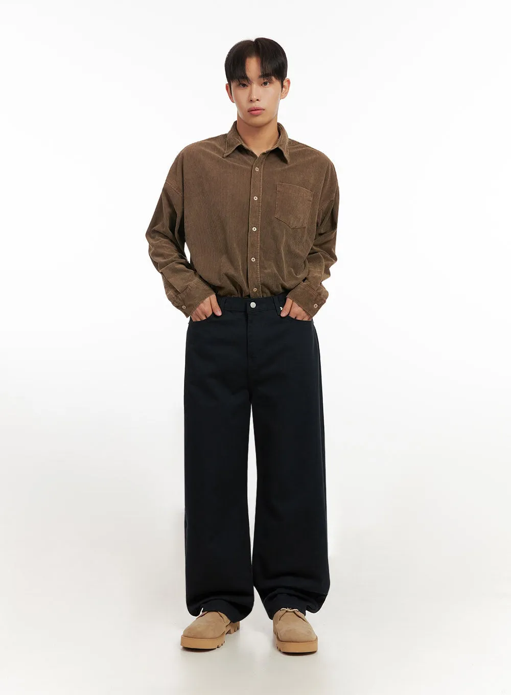 Men's Cozy Corduroy Collar Shirt ID413