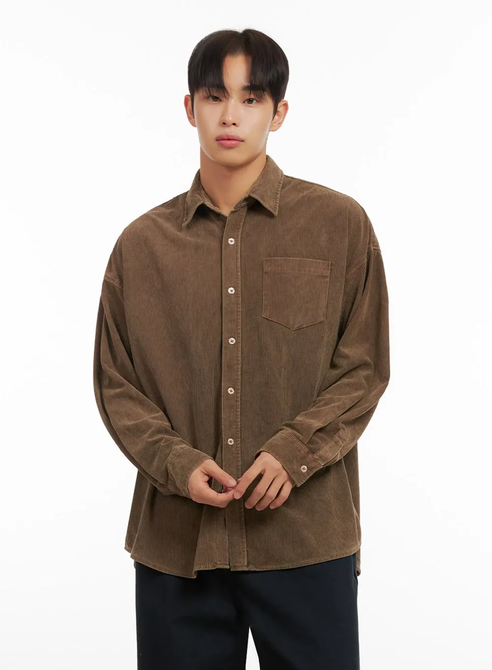 Men's Cozy Corduroy Collar Shirt ID413