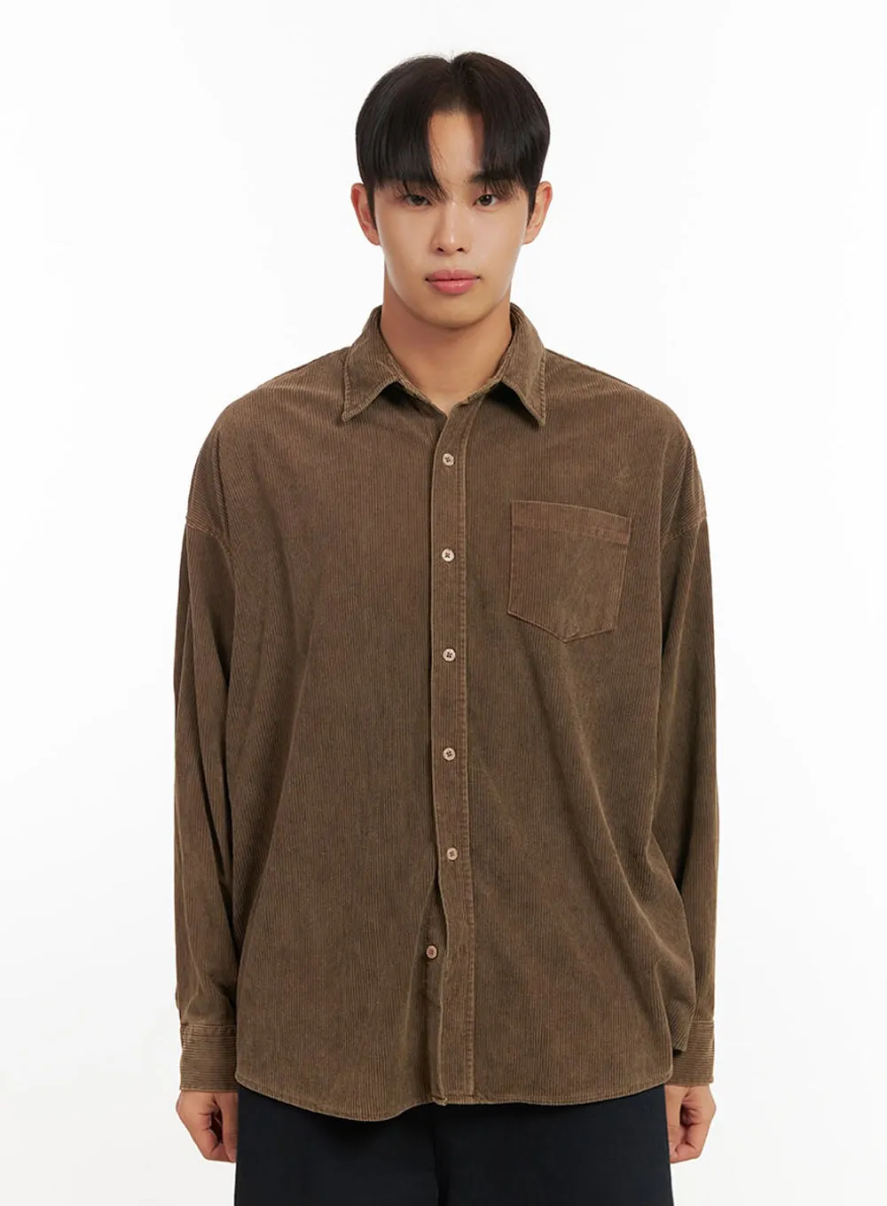 Men's Cozy Corduroy Collar Shirt ID413