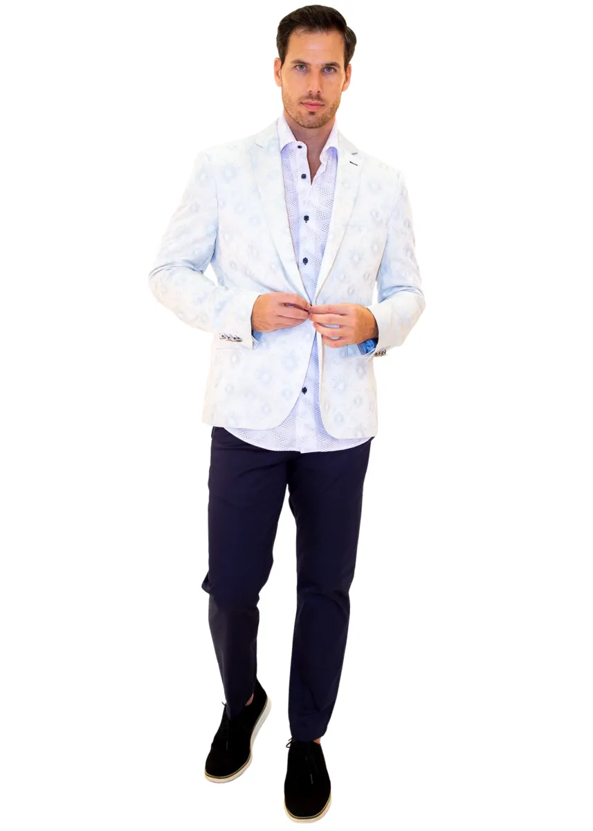 MEN'S LONG SLEEVES SHIRT | MODERN FIT EUROPEAN DESIGN NAVY, WHITE | 202506