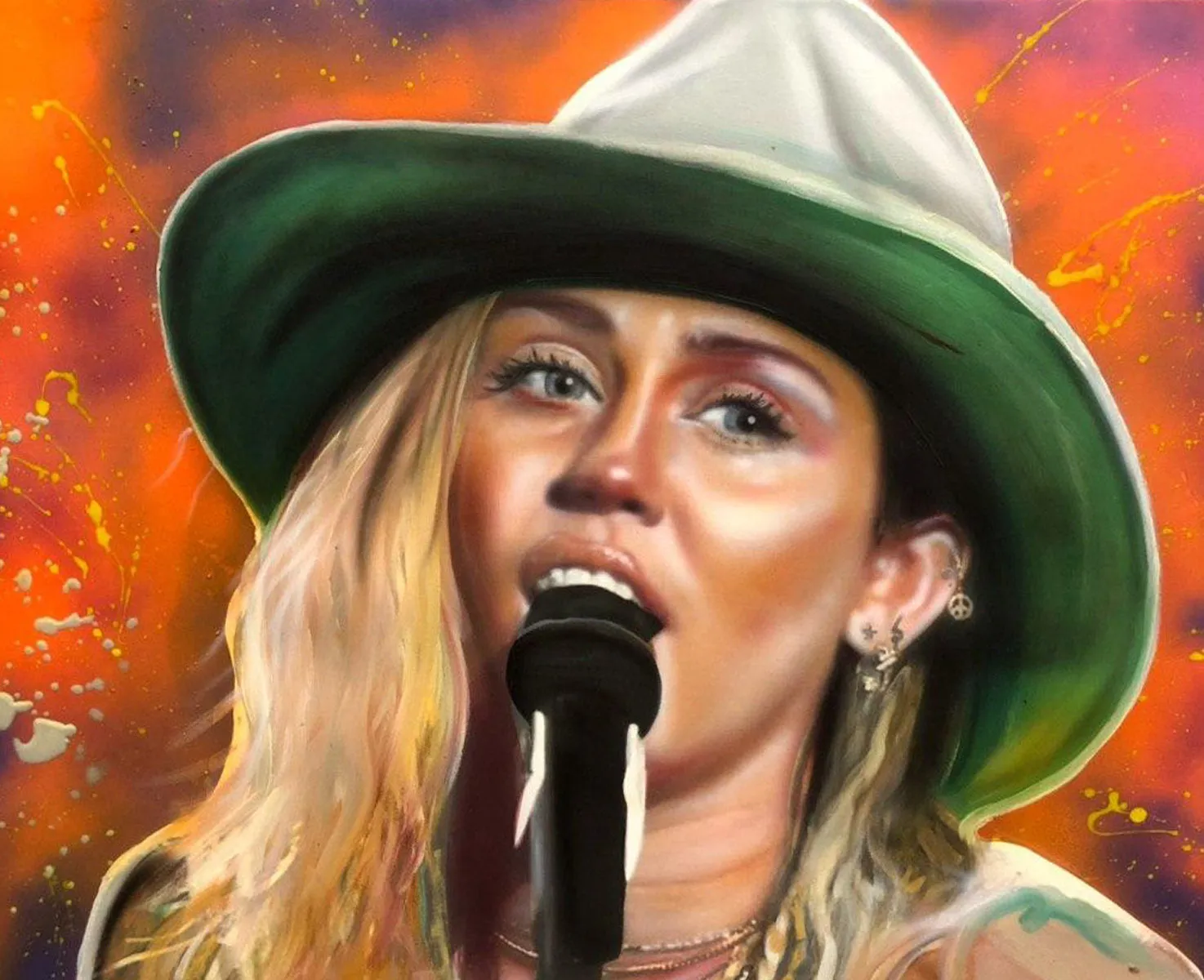 Miley Cyrus celebrity portrait by Chris Tutty