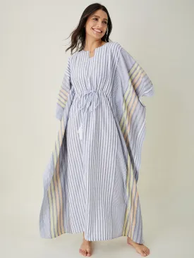Monochromatic Blue Striped Kaftan