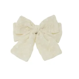 Monochrome Floral Large Bow Hair Clip