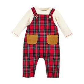 mudpie - Tartan Overall Set