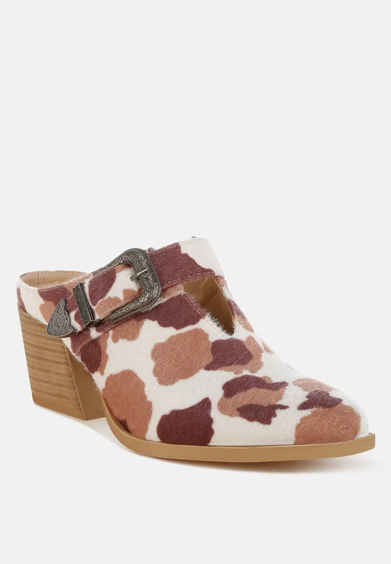 Nometa Faux Suede Buckle Detail Mules