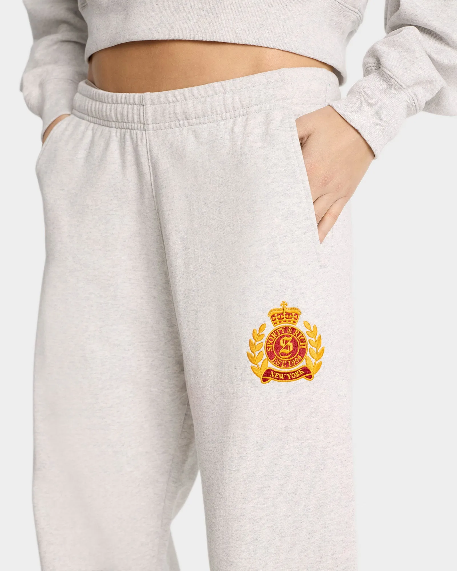 NY Crest Sweatpant - Heather Gray/Gold