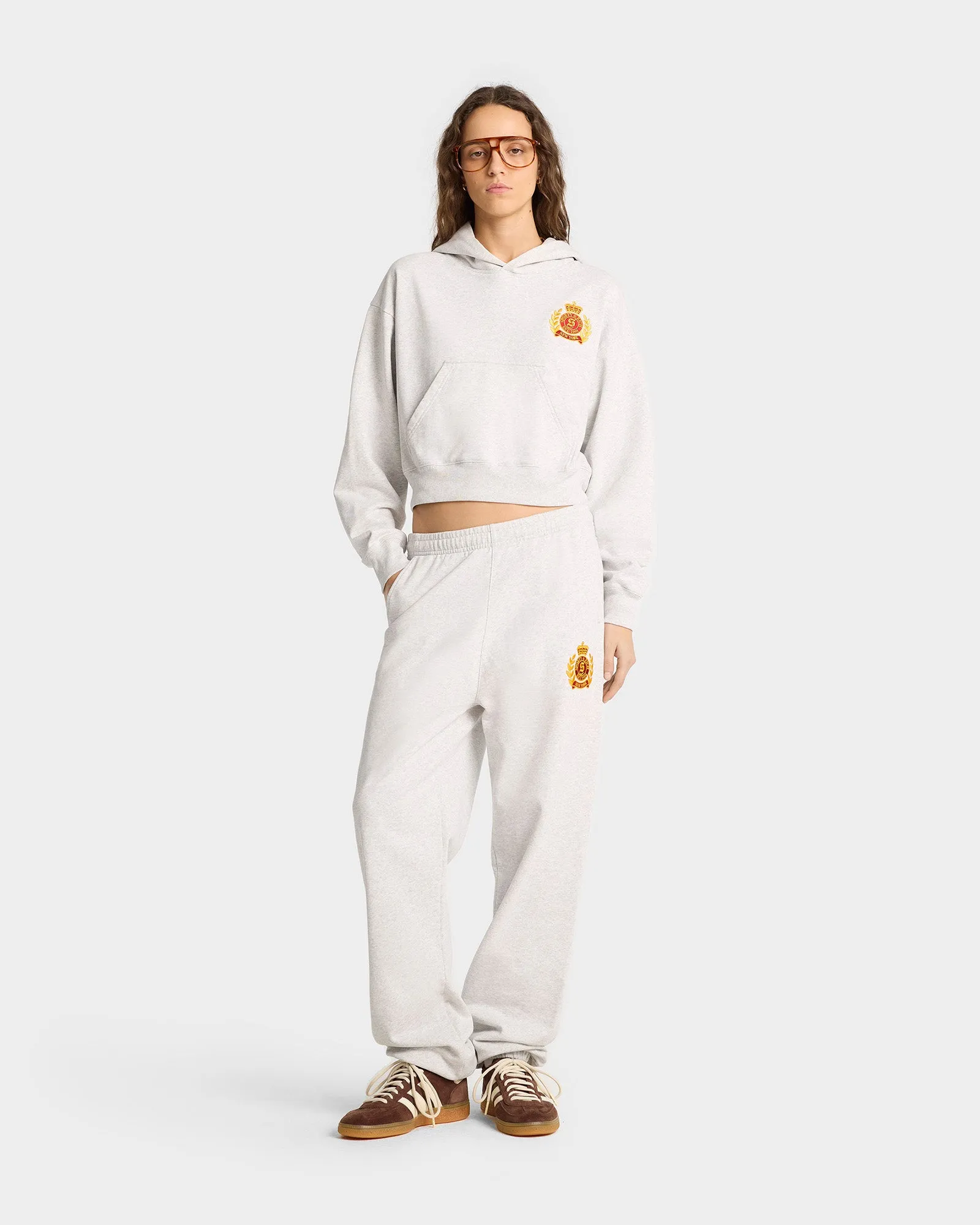 NY Crest Sweatpant - Heather Gray/Gold