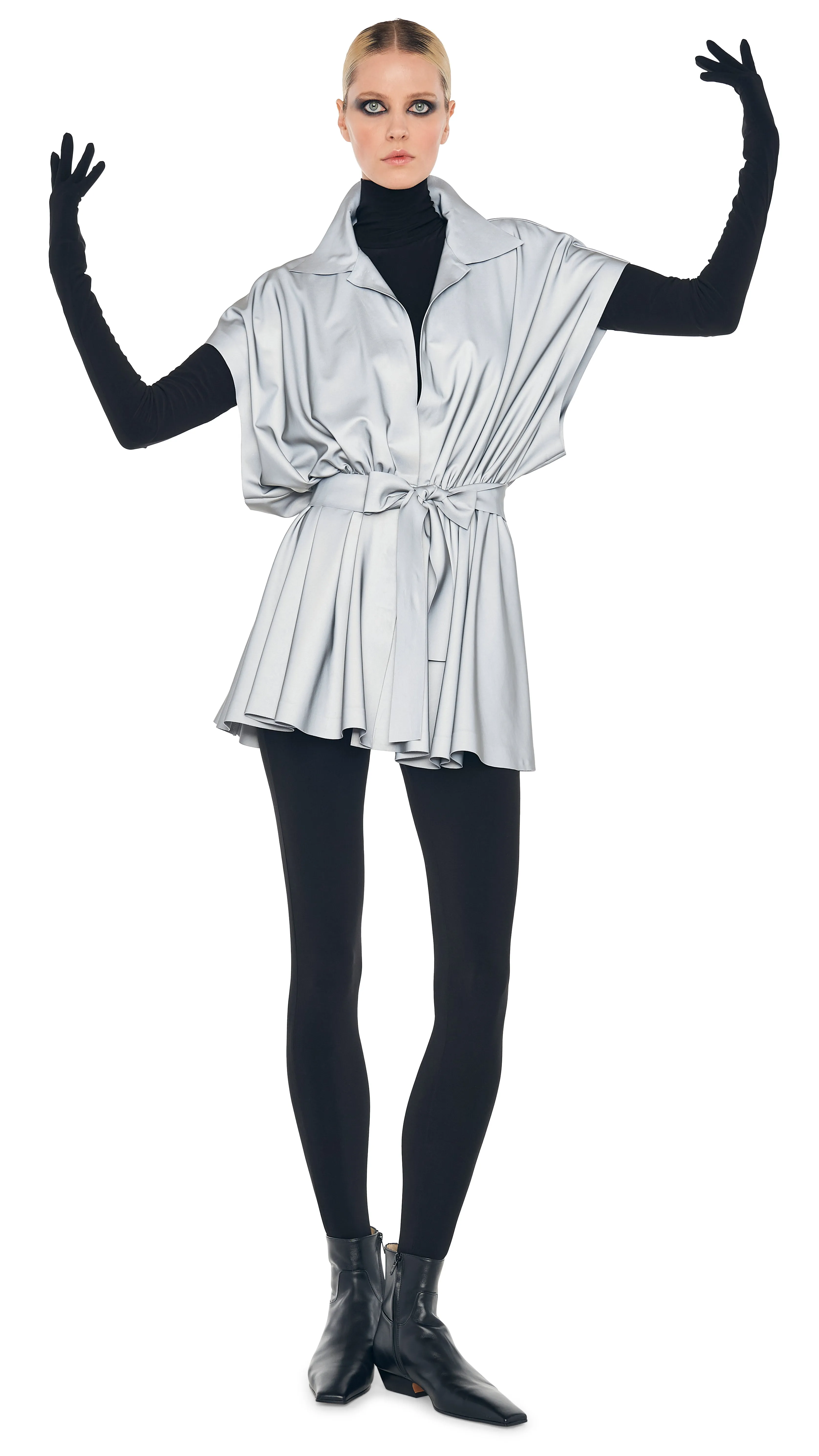 OS SLEEVELESS BF NK SHIRT FLARED MINI DRESS
