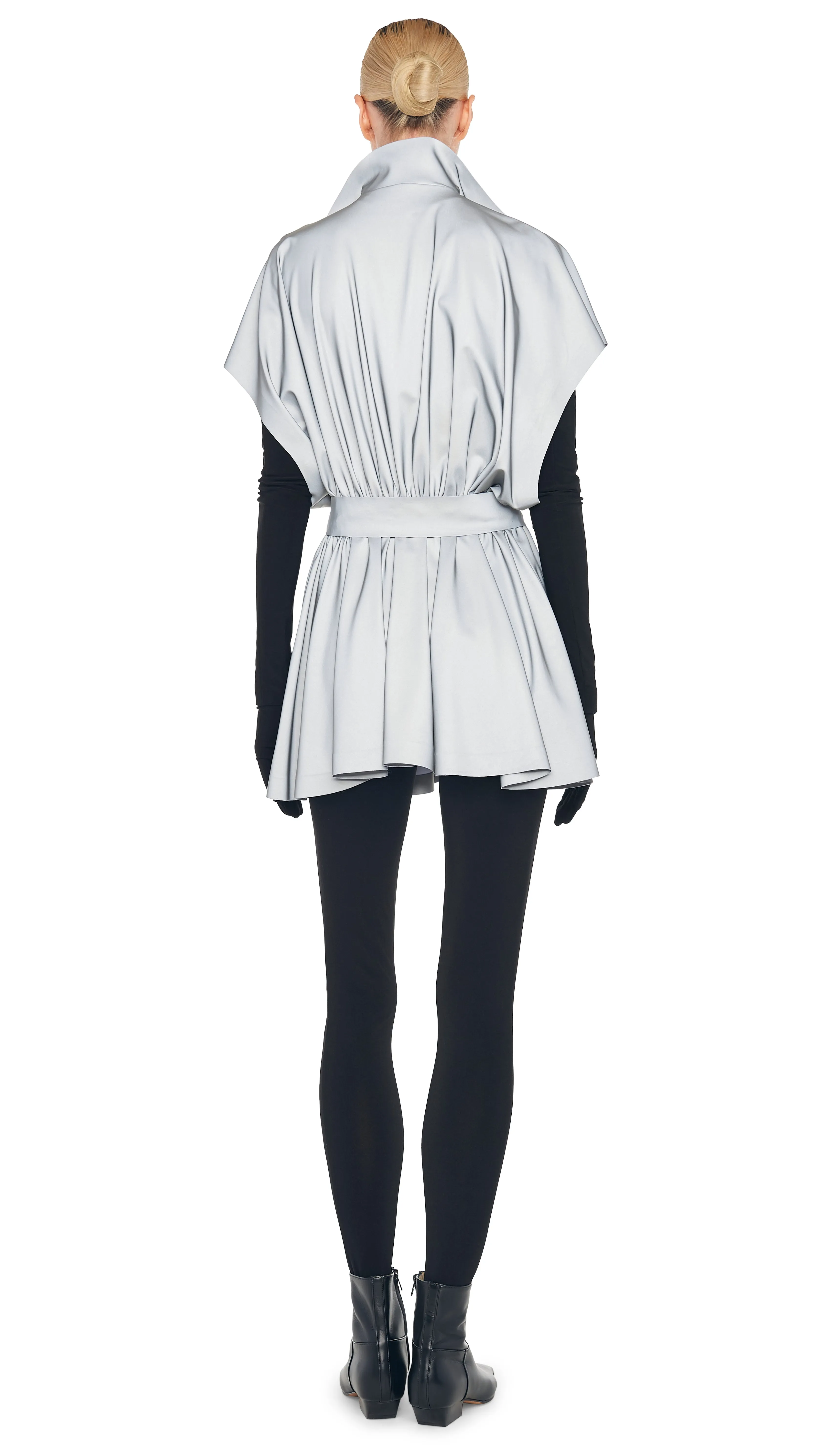 OS SLEEVELESS BF NK SHIRT FLARED MINI DRESS