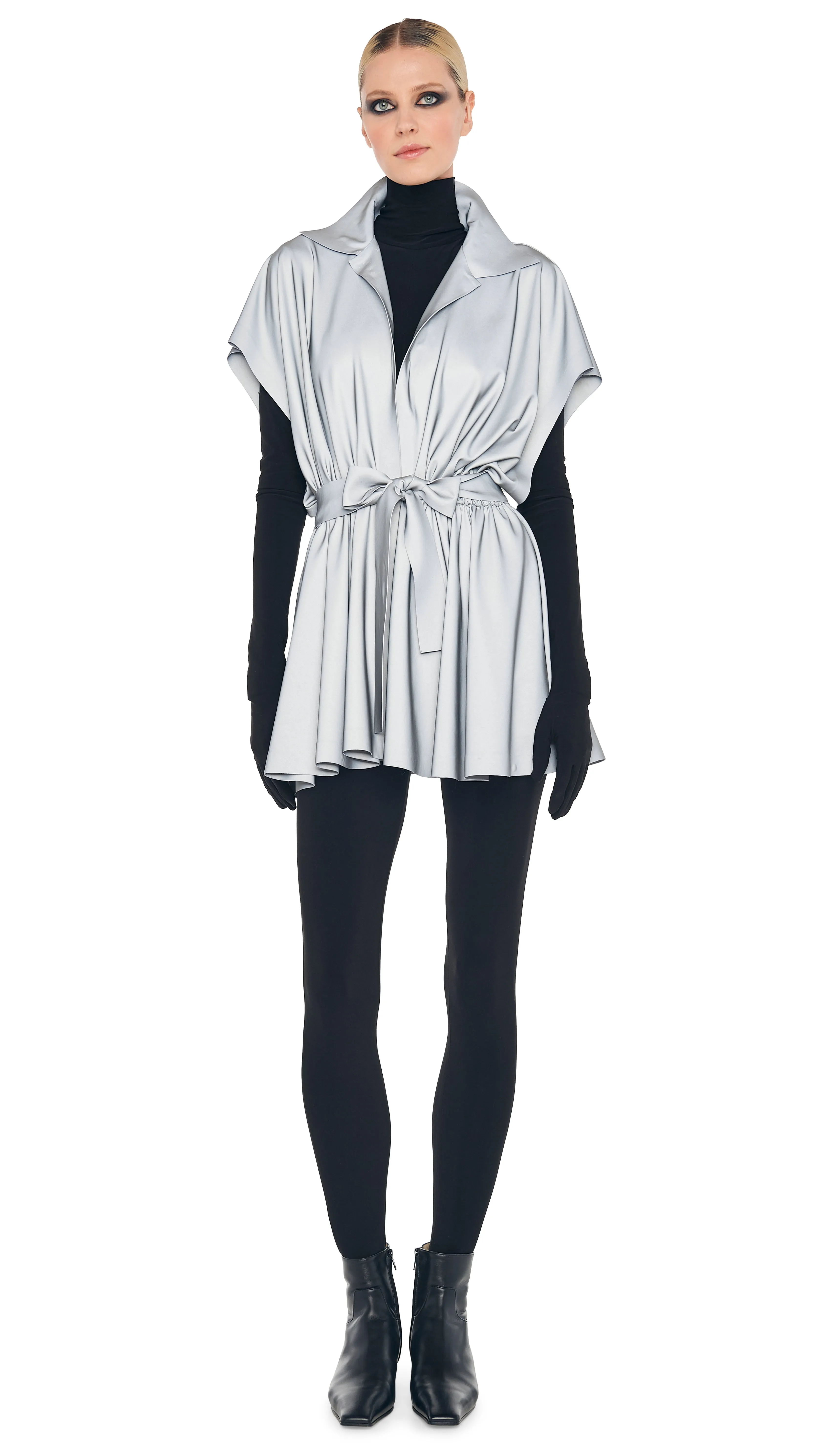 OS SLEEVELESS BF NK SHIRT FLARED MINI DRESS