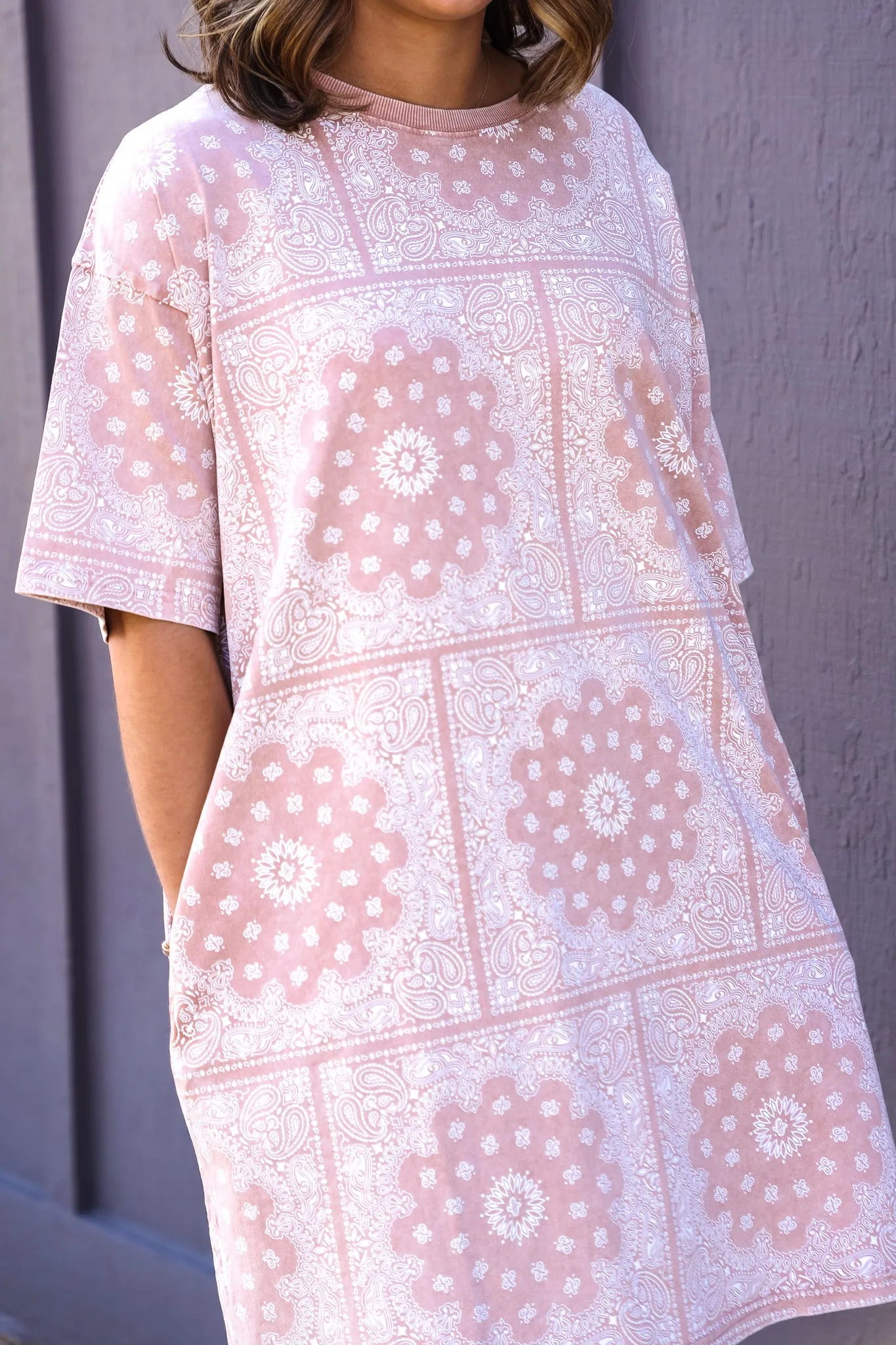 Paisley Blush T-Shirt Dress