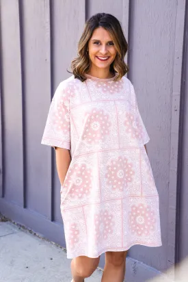 Paisley Blush T-Shirt Dress