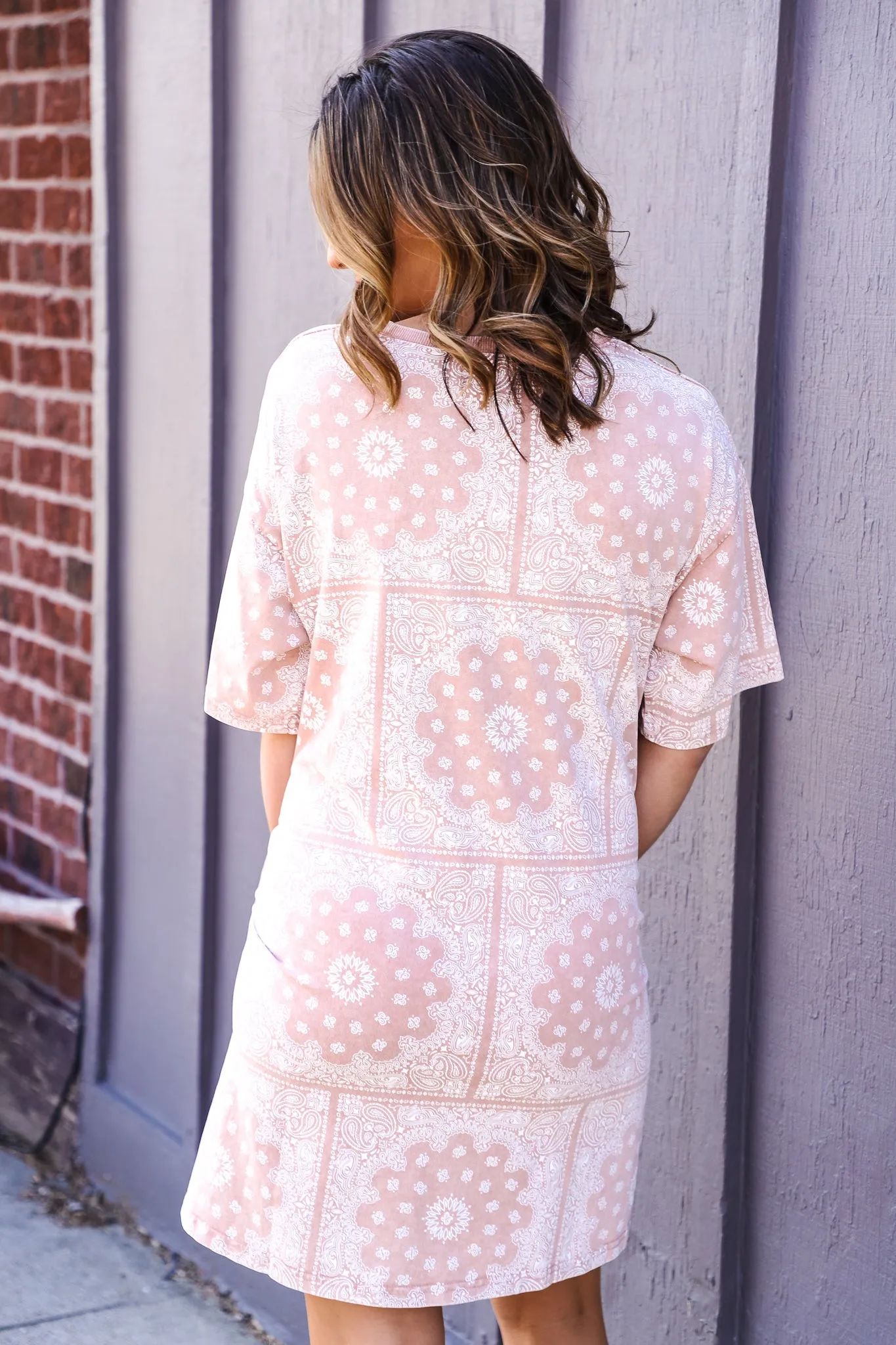 Paisley Blush T-Shirt Dress