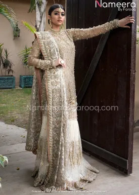 Pakistani Wedding Dress in Net Sharara Design #PN81