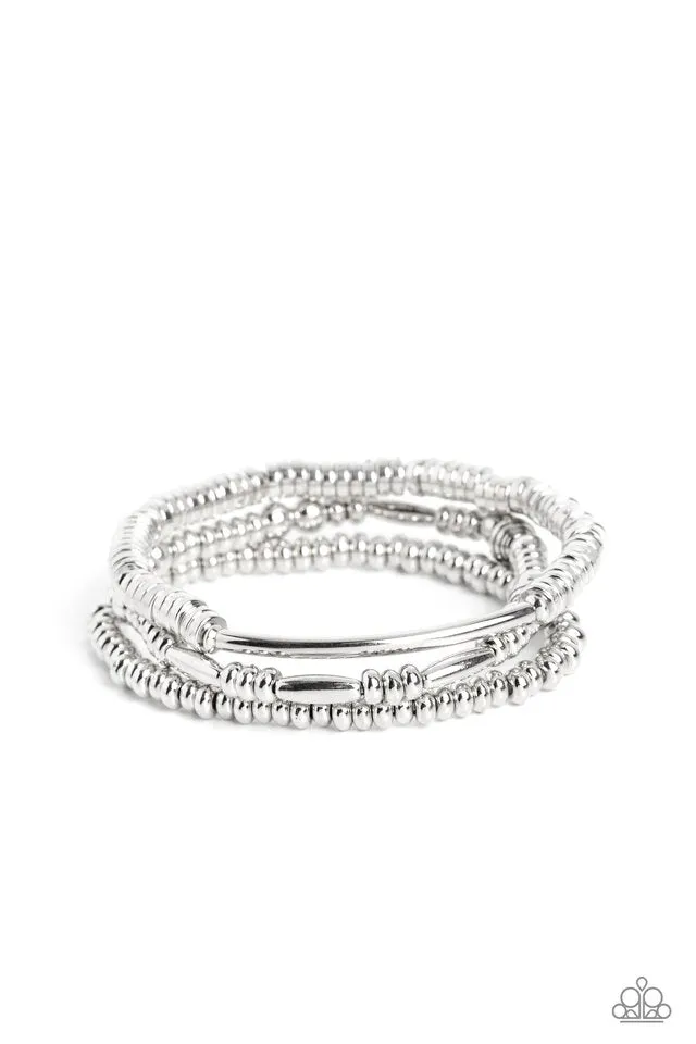 Paparazzi Bracelet ~ Monochromatic Medley - Silver