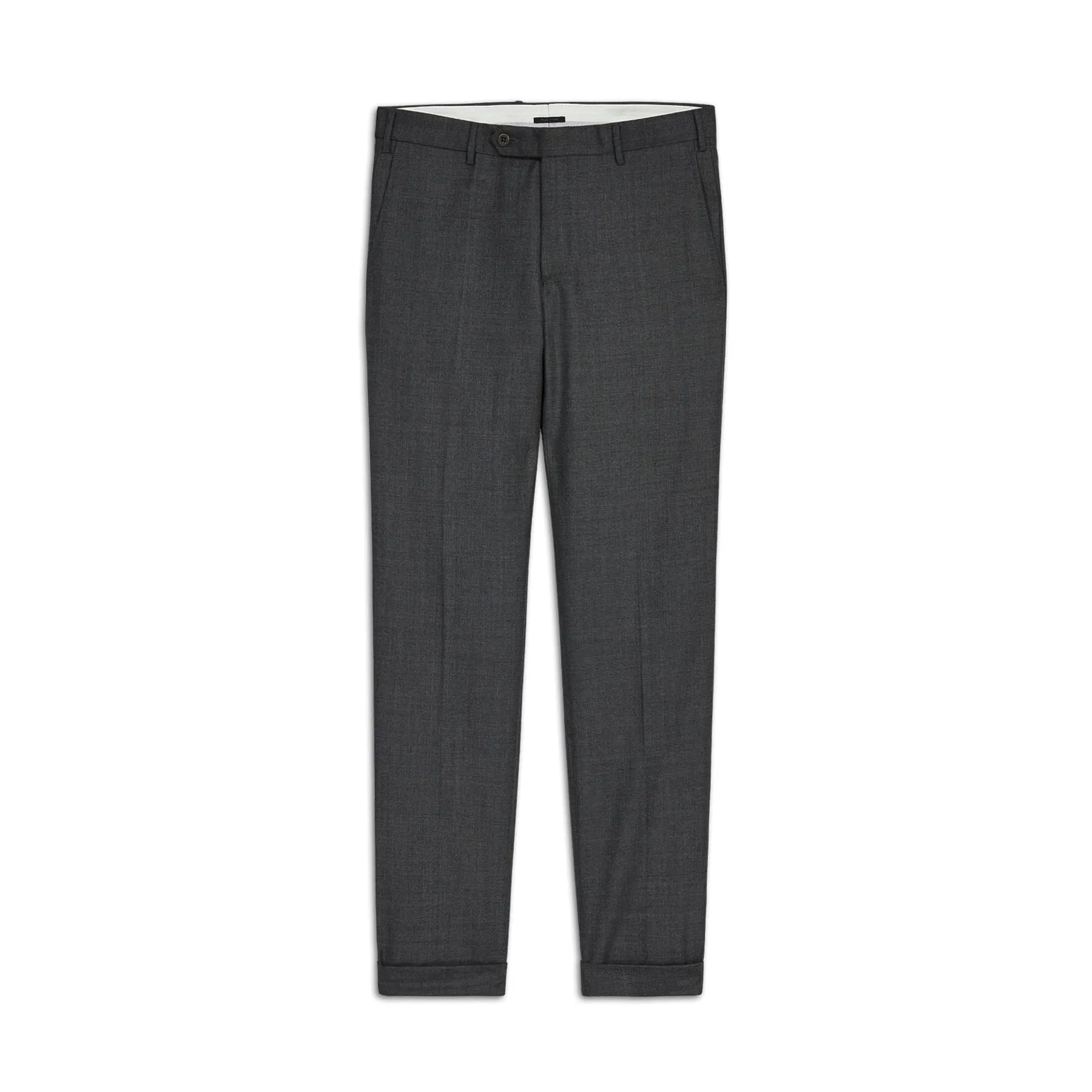 Parker Flat Front Sharkskin Wool Trouser in Medium Grey, Size 44 (Modern Straight Fit) by Zanella