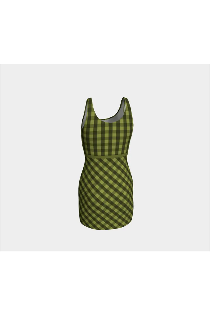 Pepper Stem Green Plaid Bodycon Dress