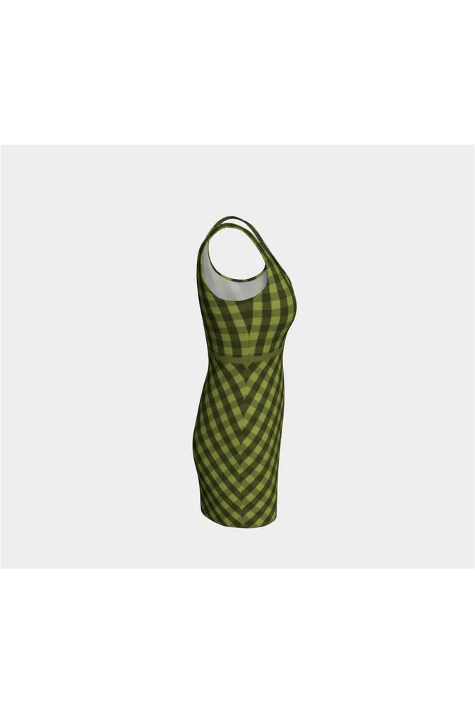 Pepper Stem Green Plaid Bodycon Dress