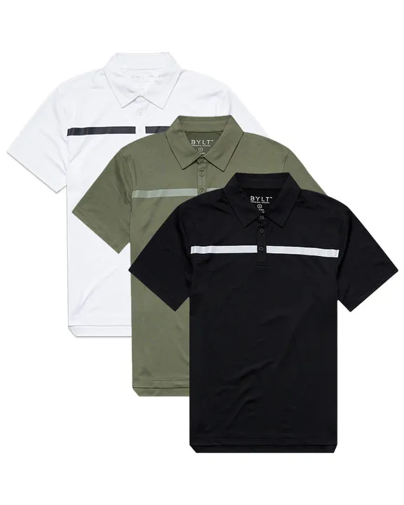 Performance  Stripe Polo - Custom 3 Pack