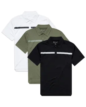 Performance  Stripe Polo - Custom 3 Pack