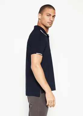 Performance Tipped Polo | Navy w/White Tipping