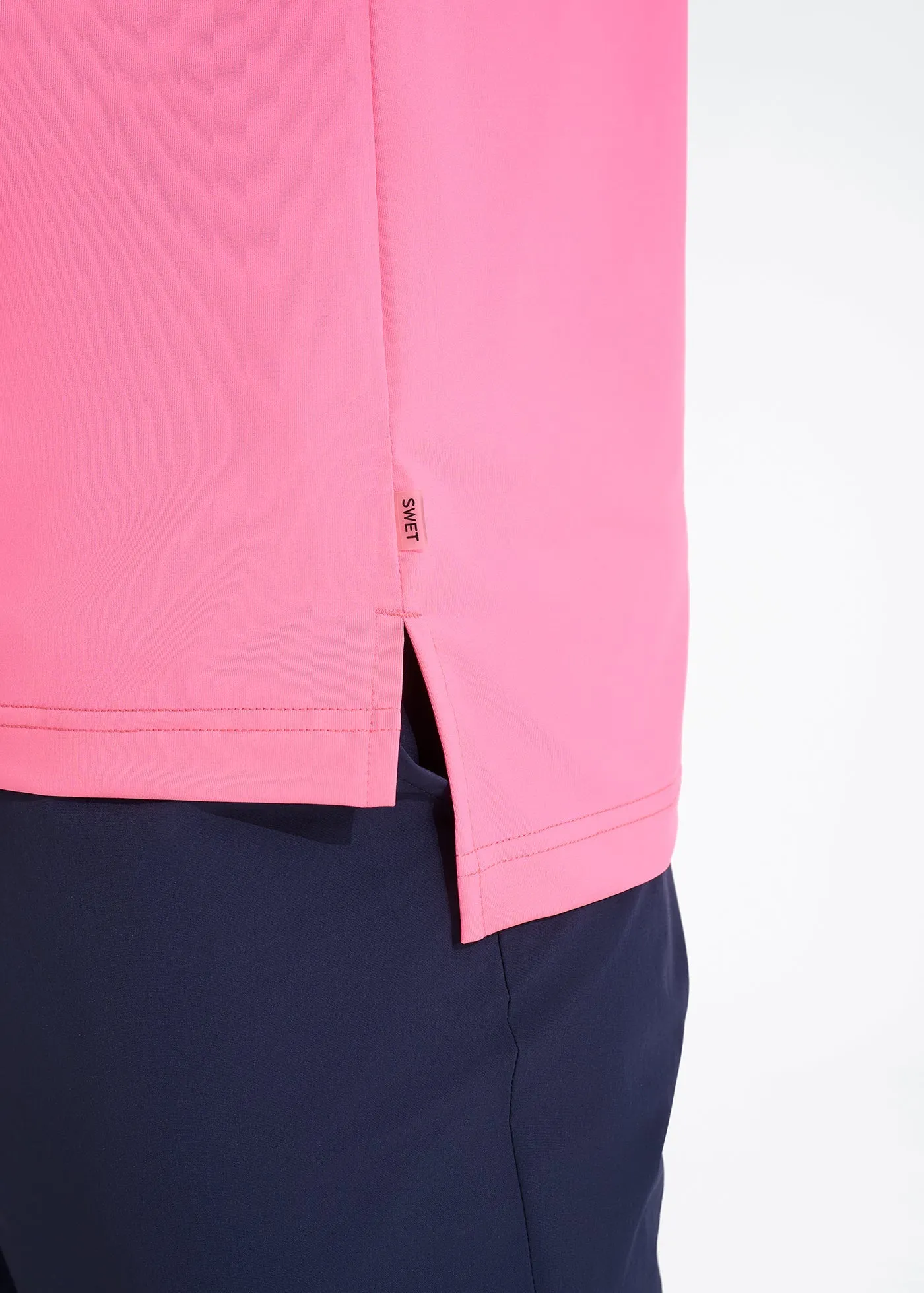 Performance Tipped Polo | Pink w/ Navy Tipping