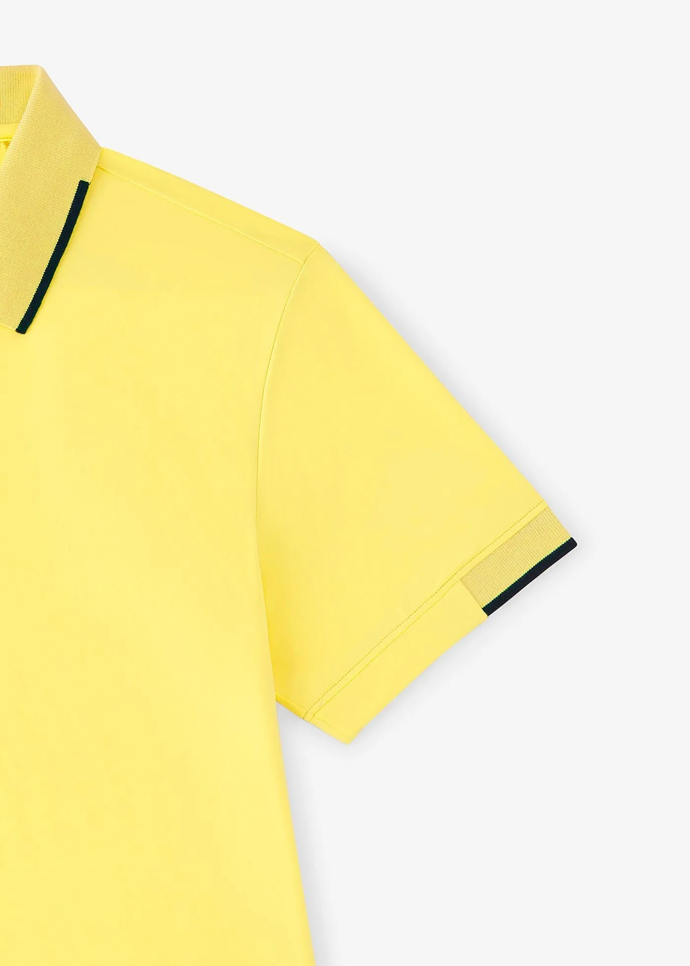 Performance Tipped Polo | Yellow w/Navy Tipping