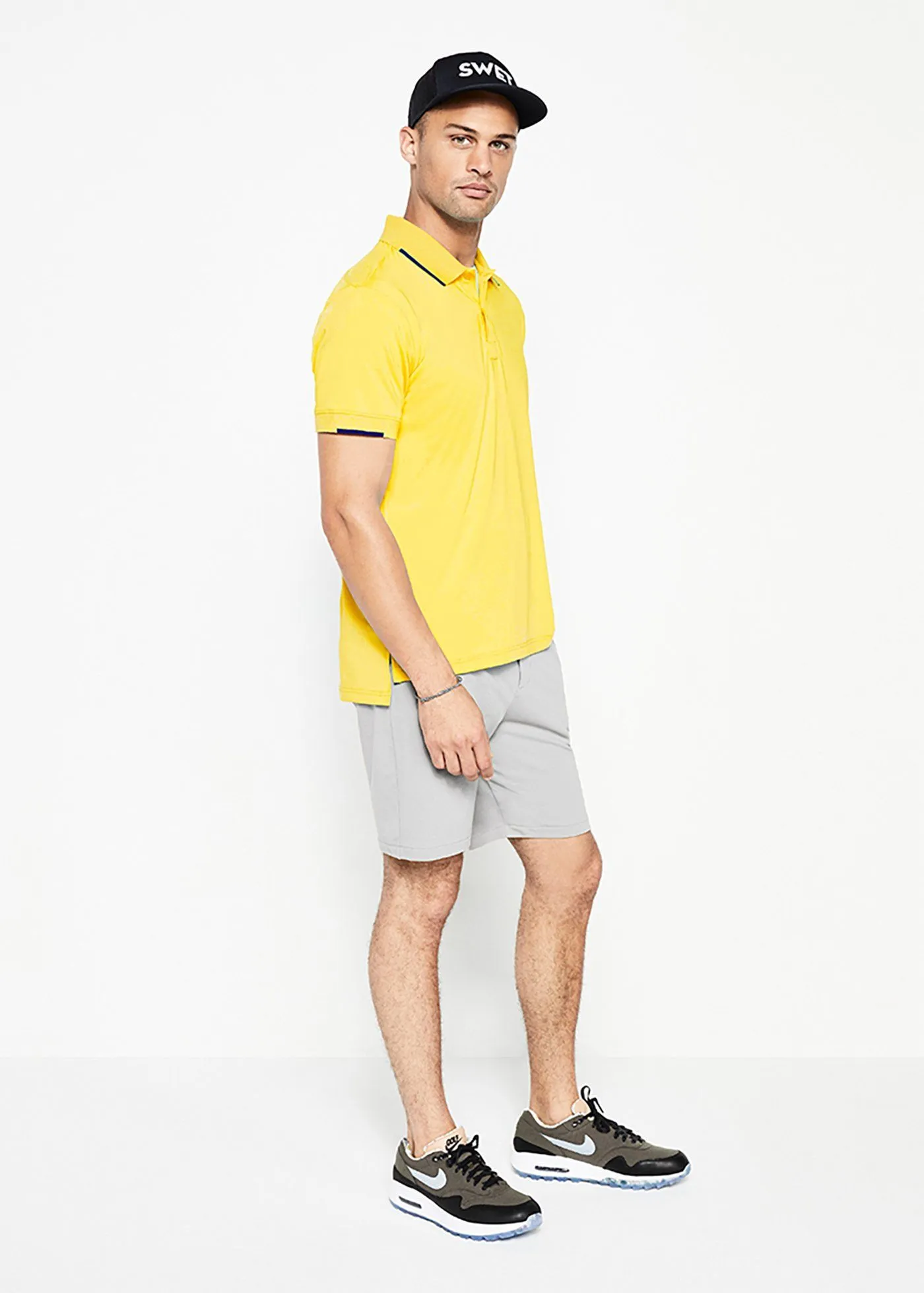 Performance Tipped Polo | Yellow w/Navy Tipping