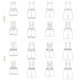 Pixie Expansion Pack Sewing Patterns - Child ~ Romper, Suspenders   Bow for Pixie Essentials