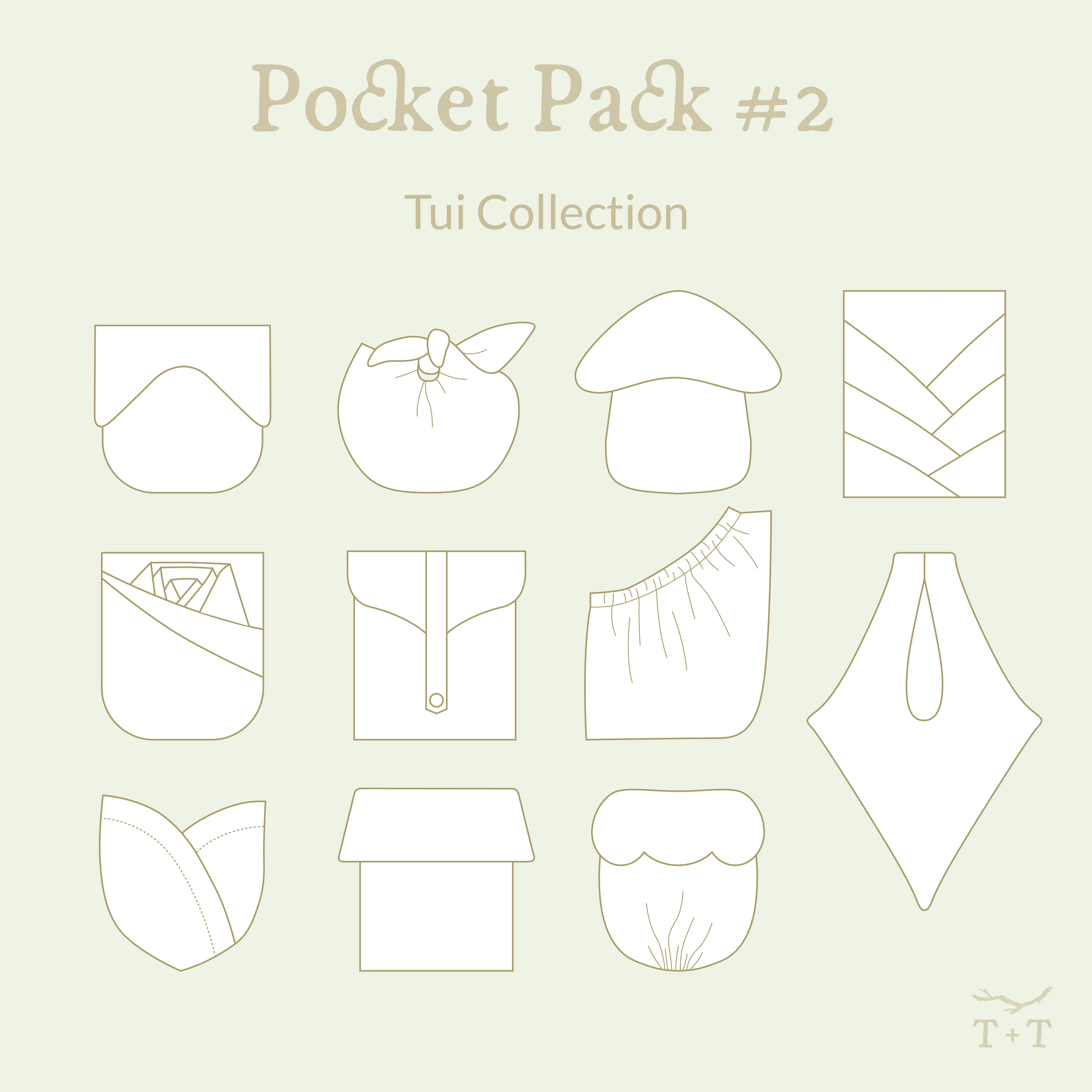Pocket Pack 2 Sewing Pattern - Tui Collection - Child   Adult