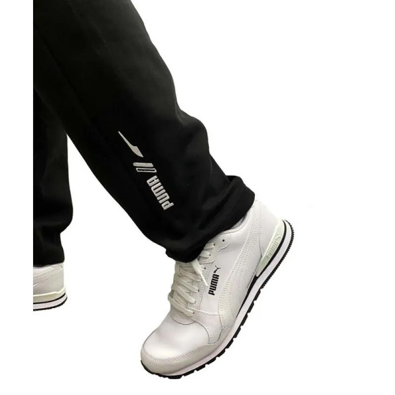 Puma Men's Black Cargo Sweatpants with Classic Cut and Functional Pockets
