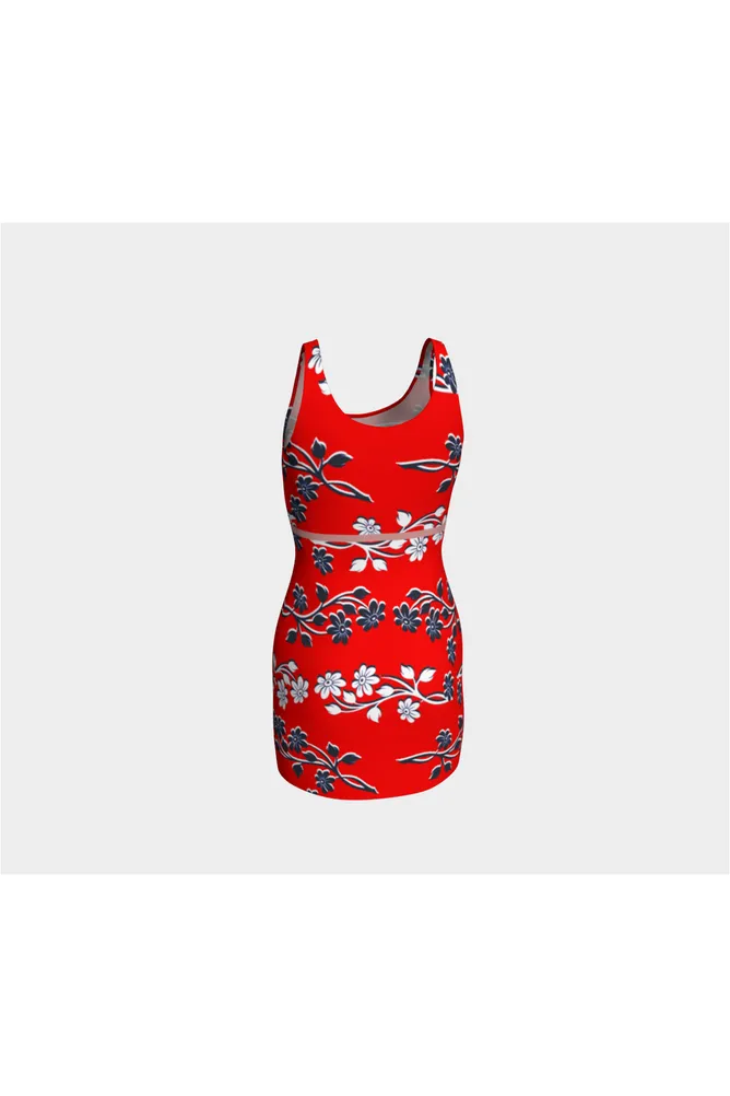 Red Floral Bodycon Dress