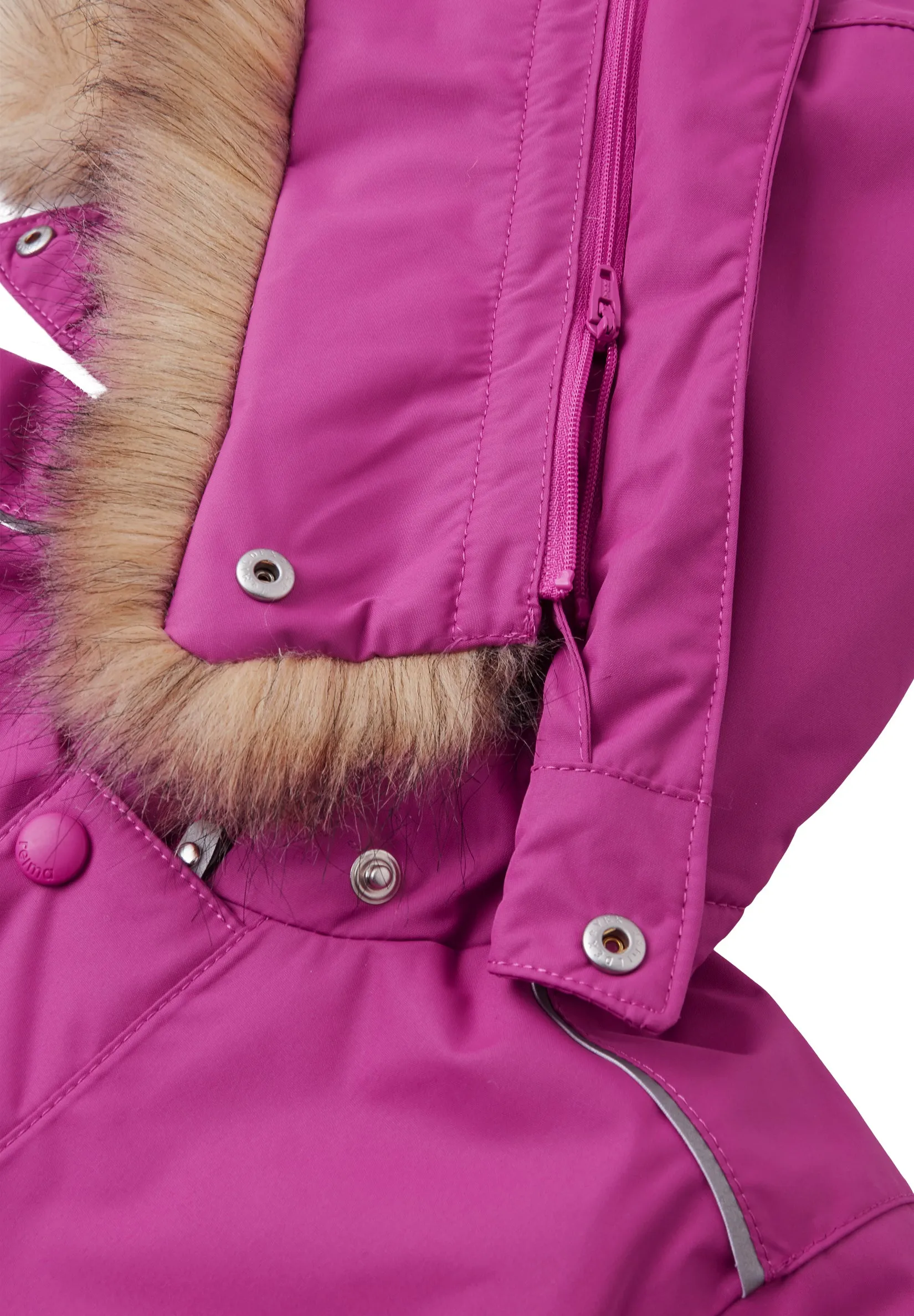 REIMA TEC Winteroverall/Skianzug AKTIONSFARBE<br> Gotland <br>Gr. 86, 92, 98<br> Po-Bereich extra dick isoliert<br> auch ohne Kunst-Pelz tragbar<br> abnehmbare Fuss-Schlaufen<br> WS >12'000 mm